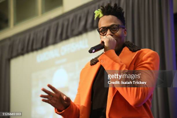 Rapper Kardinal Offishall performs during the 5th Annual Black Arts and Innovation Expo at Toronto's Arcadian Court on February 21, 2019 in Toronto,...