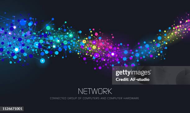 ilustrações de stock, clip art, desenhos animados e ícones de abstract network background - black studio background