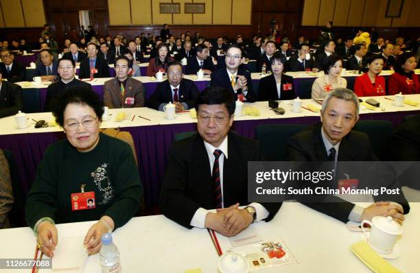 Hong Kong CPPCC delegates at the CPPCC Hall in Beijing, China. Mr Henry Fok Ying-tung led a large delegation of HK members in a morning meeting with...