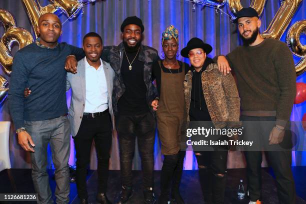 Dalton Higgins, Brandon Gonez, Femi Lawson, Esie Mensah, Kiana Eastmond and Jamal Burger attend the 5th Annual Black Arts & Innovation Expo at...