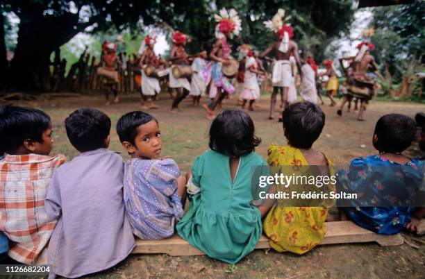 Muria Tribe in Chhattisgarh. Muria preparing a traditional dance in a village in the Bastar District. The Muria are one of the oldest original Indian...