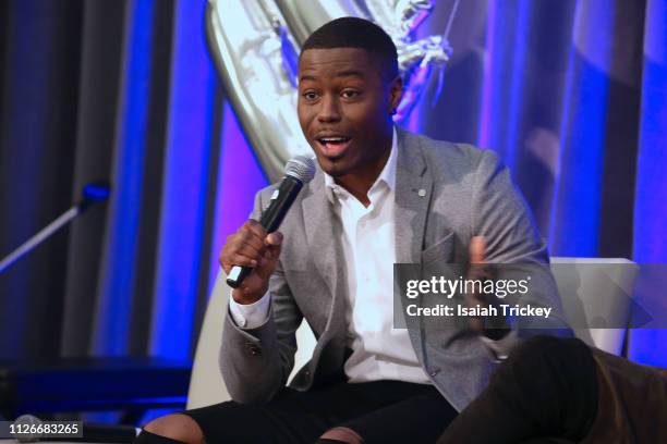 Reporter Bandon Gonez attends the 5th Annual Black Arts and Innovation Expo at Toronto's Arcadian Court on February 21, 2019 in Toronto, Canada.