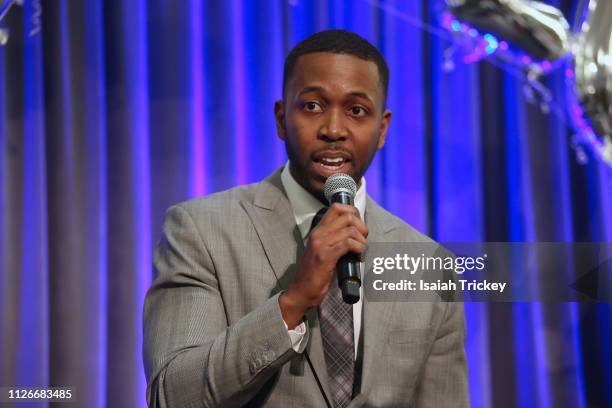 President of NeuroEdX Dwayne Matthews attends the 5th Annual Black Arts and Innovation Expo at Toronto's Arcadian Court on February 21, 2019 in...