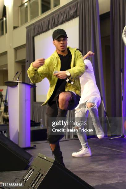 Sage Harris performs at the 5th Annual Black Arts and Innovation Expo at Toronto's Arcadian Court on February 21, 2019 in Toronto, Canada.