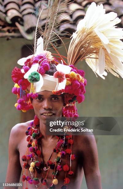 Muria Tribe in Chhattisgarh. Muria preparing a traditional dance in a village in the Bastar District. The Muria are one of the oldest original Indian...