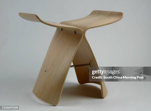 Butterfly maple veneer stool by Sori Yanagi. 11 March 2003