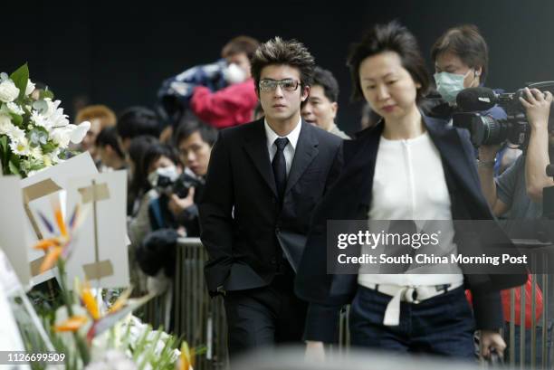 Singer Edison Chen Koon-hei attends pop superstar Leslie Cheung Kwok-wing's Funeral. 08 APRIL 2003