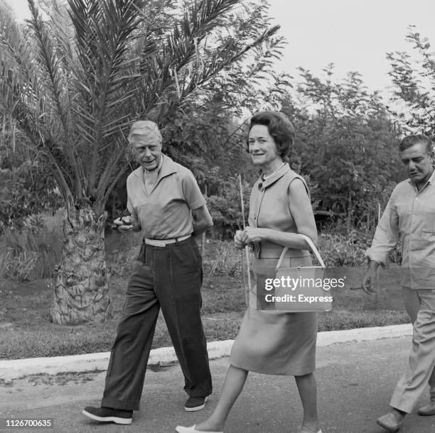 Edward VIII, Duke of Windsor and her wife, American socialite Wallis Simpson, Duchess of Windsor , on holiday in Spain, 24th September 1963.