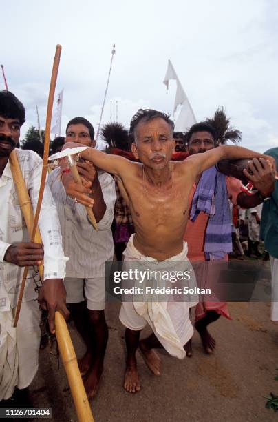 Muria Tribe Festival with the shamans in a trance in Chhattisgarh. The Muria are one of the oldest original Indian tribes, speaking a Dravidian...