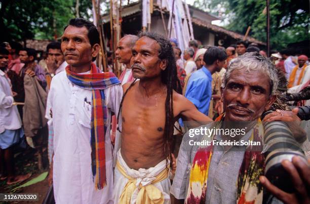 Muria Tribe Festival with the shamans in a trance in Chhattisgarh. The Muria are one of the oldest original Indian tribes, speaking a Dravidian...