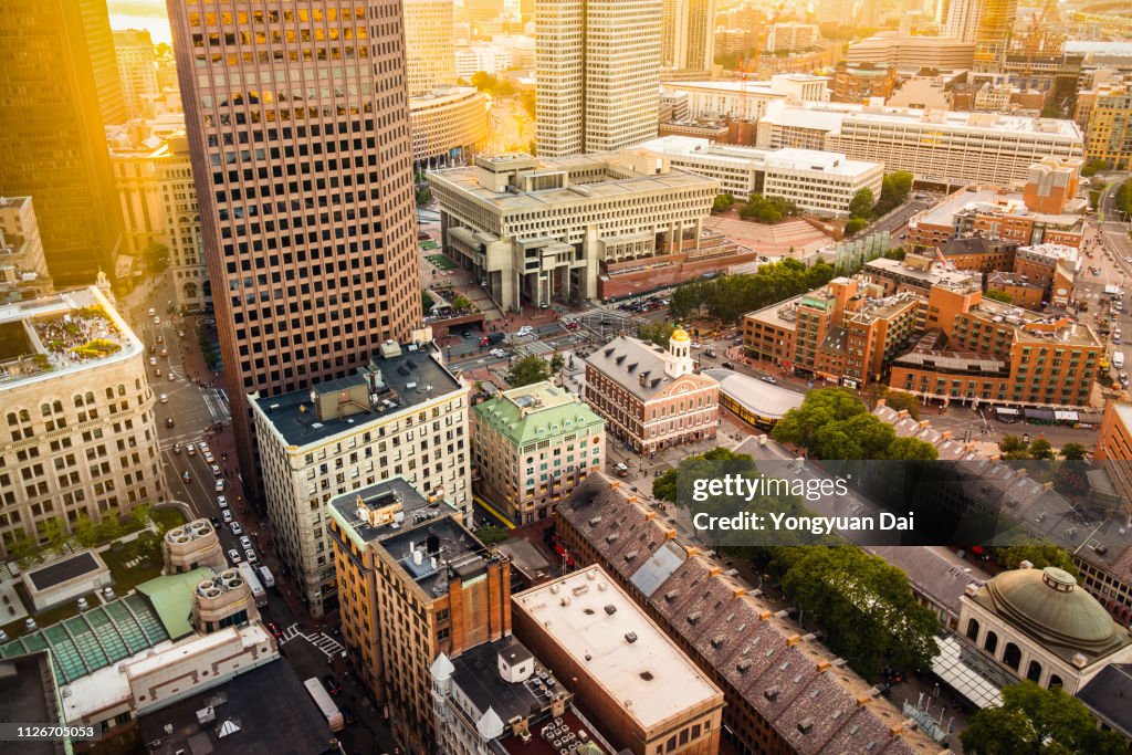 Aerial View of Downtown Boston