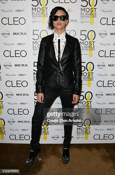 Ruby Rose poses during the Cleo Bachelor of the Year Announcement at The Ivy on April 20, 2011 in Sydney, Australia.