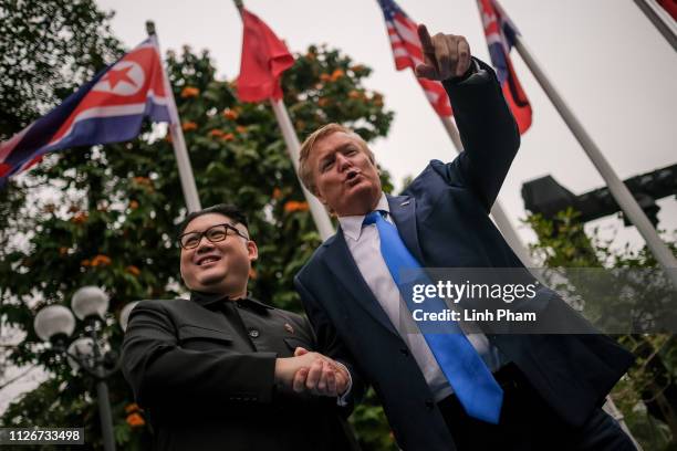 Hong Kong-based Kim Jung-Un impersonator 'Howard X', and Donald Trump lookalike 'Russell White' from Canada are seen walking around and posing for...