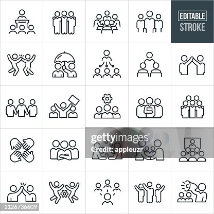Business Teams dünne Linie Symbole - editierbare Schlaganfall Business Teams dünne Linie Symbole - editierbare Schlaganfall