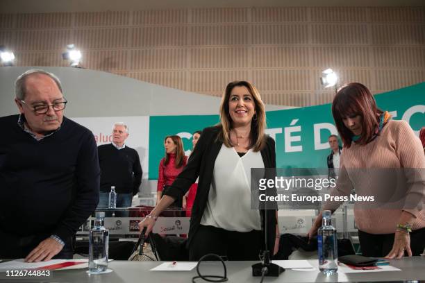 The general secretary of the PSOE in Andalusia, Susana Diaz , takes part in the meeting of the Steering Committee of the party on February 1, 2019 in...