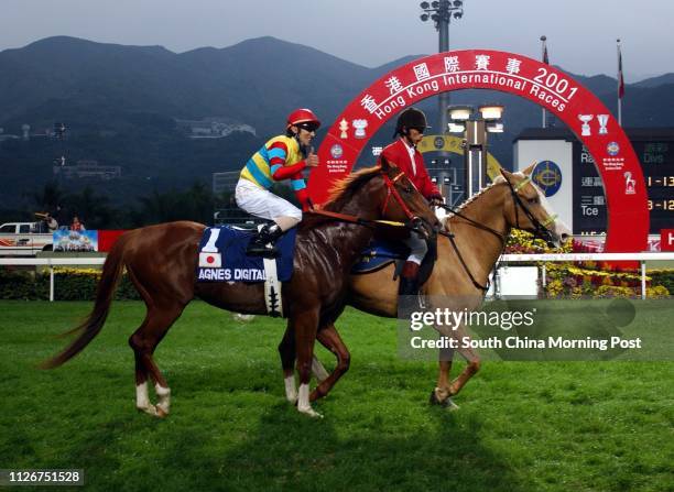 Horse no 1 Agnes Digital from Japan with jockey Hirofumi Shii wins race eight , Hong Kong Cup , in the Hong Kong International Races horse racing at...