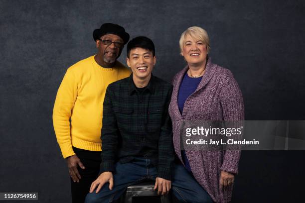 Bobby Allen, Wong He and Jill Lamantia, from 'American Factory' are photographed for Los Angeles Times on January 25, 2019 at the 2019 Sundance Film...