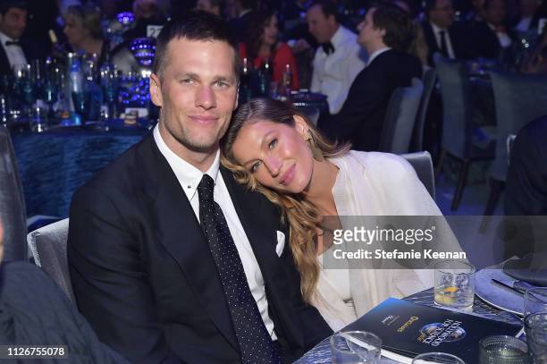 Tom Brady and Gisele Bündchen attend the UCLA IoES honors Barbra Streisand and Gisele Bundchen at the 2019 Hollywood for Science Gala on February 21,...