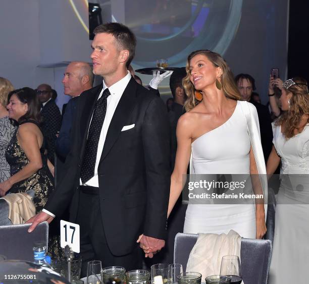 Tom Brady and Gisele Bündchen attend the UCLA IoES honors Barbra Streisand and Gisele Bundchen at the 2019 Hollywood for Science Gala on February 21,...