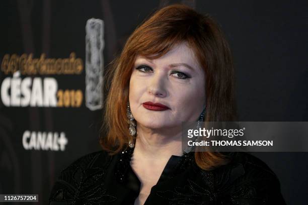 French actress Catherine Jacob poses upon arrival at the 44th edition of the Cesar Film Awards ceremony at the Salle Pleyel in Paris on February 22,...