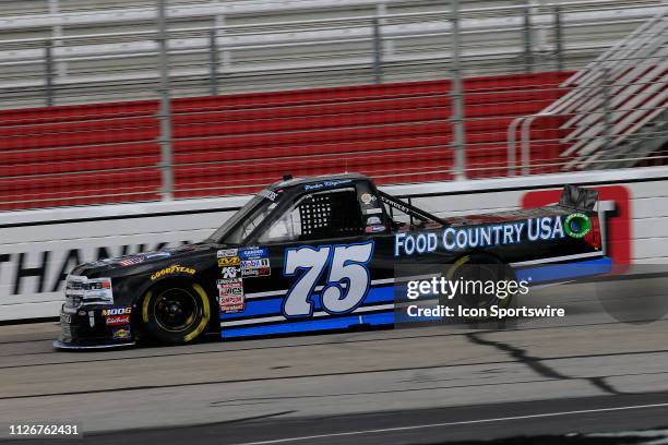Parker Kligerman, Henderson Motorsports, Chevrolet Silverado Food Country USA during practice for the Ultimate Tailgating 200 NASCAR Gander Outdoors...