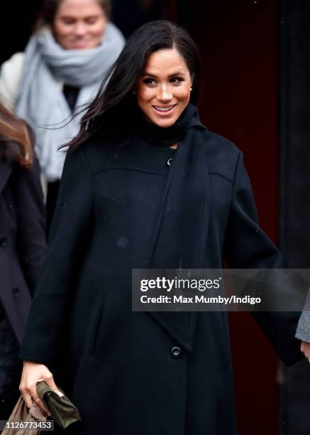 Meghan, Duchess of Sussex departs after visiting the Bristol Old Vic on February 1, 2019 in Bristol, England.