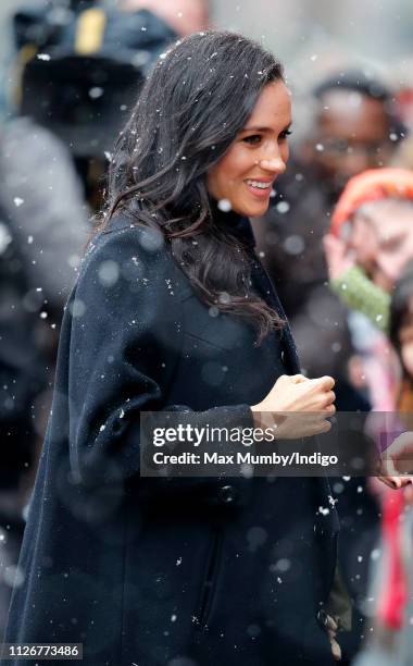 Meghan, Duchess of Sussex arrives for a visit to the Bristol Old Vic on February 1, 2019 in Bristol, England.