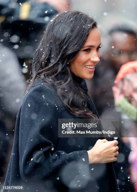 Meghan, Duchess of Sussex arrives for a visit to the Bristol Old Vic on February 1, 2019 in Bristol, England.