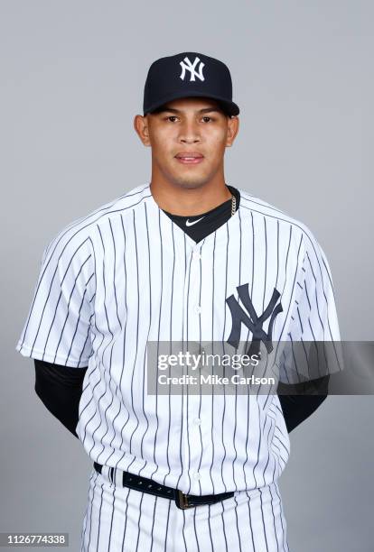 Jonathan Loaisiga of the New York Yankees poses during Photo Day on Thursday, February 21, 2019 at George M. Steinbrenner Field in Tampa, Florida.