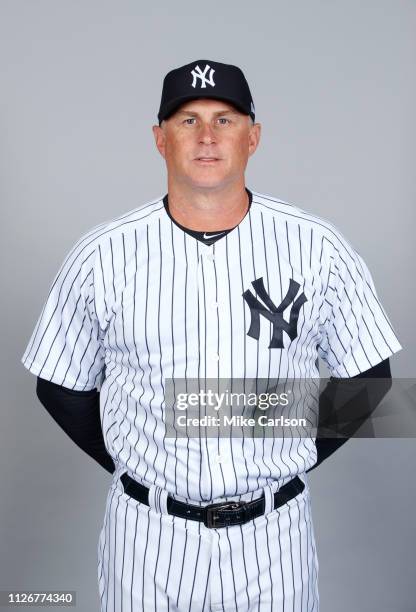 Third Base Coach Phil Nevin of the New York Yankees poses during Photo Day on Thursday, February 21, 2019 at George M. Steinbrenner Field in Tampa,...