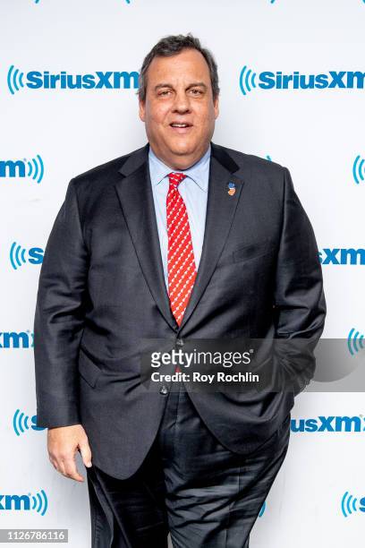 Former New Jersey Governor and presidential candidate Chris Christie visits SiriusXM Studios on February 01, 2019 in New York City.