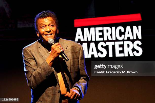 Charley Pride, subject of "American Masters - Charley Pride: I'm Just Me," speaks during the PBS segment of the 2019 Winter Television Critics...