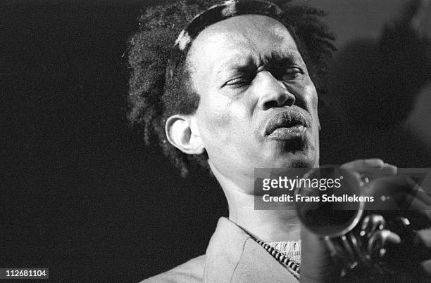 11th JULY: trumpet player Don Cherry performs at the North Sea Jazz festival in the Congresgebouw, The Hague, Netherlands on 11th July 1986.