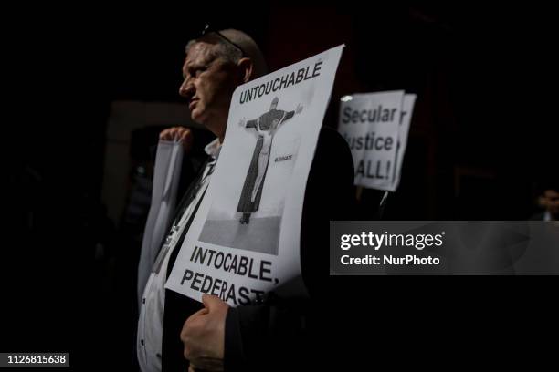 Sex abuse survivors and members of the ECA , march in downtown Rome on February 23, 2019. Eca is a global organization of prominent survivors and...