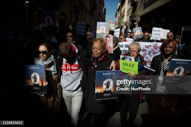 Sex abuse survivors and members of the ECA , march in downtown Rome on February 23, 2019. Eca is a global organization of prominent survivors and...