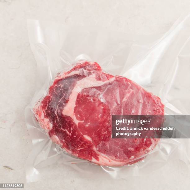 vacuum-sealed ribeye - vacuum packed bildbanksfoton och bilder