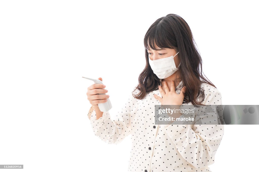 Young woman having a cold