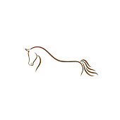 Horse logo design illustration, Horse silhouette vector, Horse vector inspiration, Vector of a horse on white background.