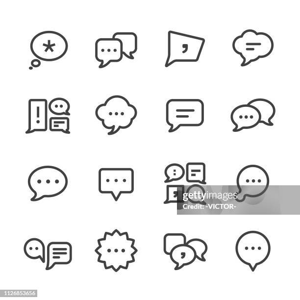 speech bubble icons - line series - different languages stock illustrations