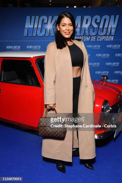 Ayem Nour attends The "Nicky Larson Et Le Parfum De Cupidon" Premiere February 01, 2019 in Paris, France.