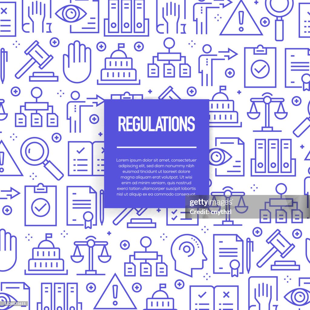 Regulation Man Vector Vector Set Of Design Templates And Elements For Regulations In Trendy ...