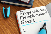 Professional development goals list in a note.
