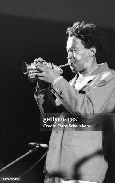 11th JULY: trumpet player Don Cherry performs at the North Sea Jazz festival in the Congresgebouw, the Hague, Netherlands on 11th July 1986.