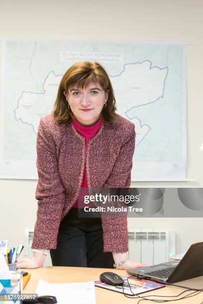 >> on February 1st, 2019 in Loughborough, England. LOUGHBOROUGH,ENGLAND Portrait of Conservative MP Nicky Morgan in her constituency office>> on...