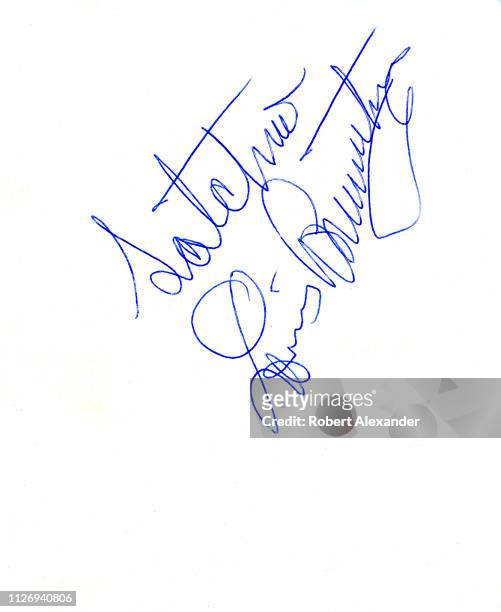 An autograph signed by jazz legend Louis Armstrong at a Louis Armstrong and His All Stars concert in Kingsport, Tennessee, in 1967.