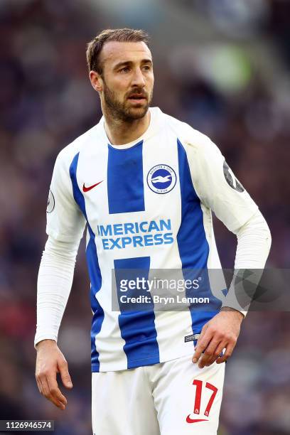 Glenn Murray of Brighton & Hove Albion looks on during the Premier League match between Brighton & Hove Albion and Watford FC at American Express...