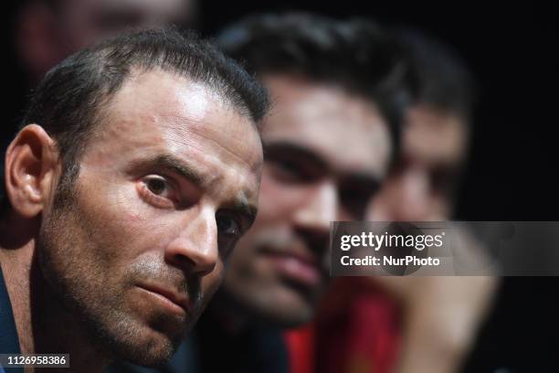 Alejandro Valverde of Spain and Movistar Team, during Top Riders press conference inside the Louvre Abu Dhabi Museum. On Saturday, February 23 Abu...