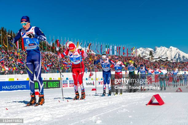 Livo Niskanen of Finland, Alexander Bolshunov of Russia, Andrew Musgrave of GBR, Martin Johnsrud Sundby of Norway, Sjur Roethe of Norway, Emil...