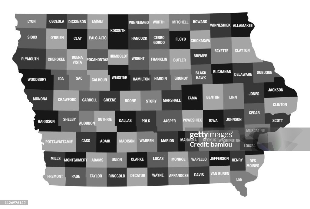 Detailed Map of Iowa State with County Divisions