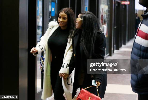 Joycelyn Savage and Azriel Clary arrive at the Leighton Criminal Courthouse for R. Kelly's first court appearance on February 23, 2019 in Chicago,...